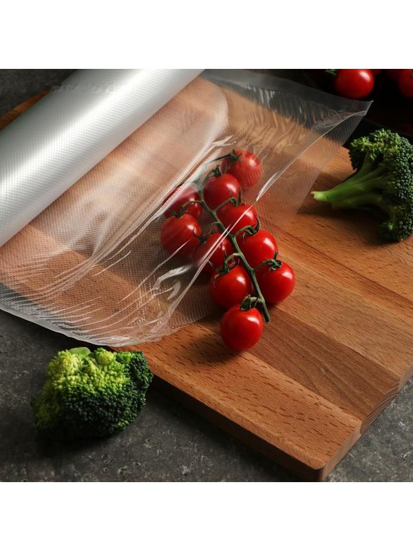 Пакеты для вакуумного упаковщика Luazon, в рулоне 25*500 см, 90 мкм, рулон, прозрачные