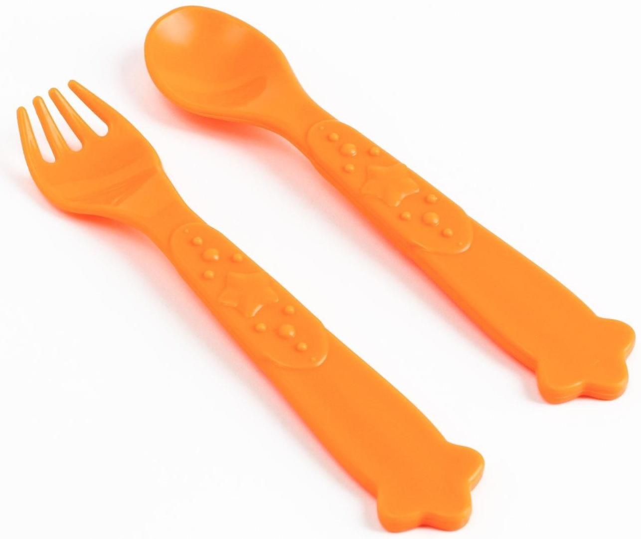 Набор детской посуды «Очень вкусно», тарелка на присоске 250мл, вилка, ложка