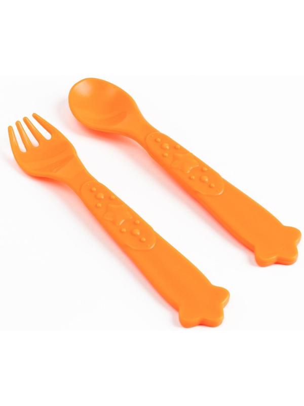 Набор детской посуды «Очень вкусно», тарелка на присоске 250мл, вилка, ложка