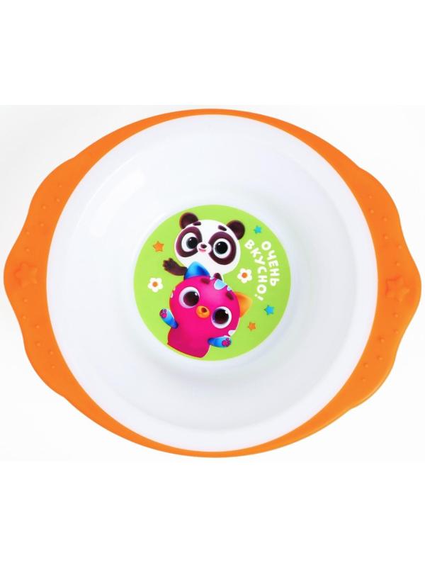 Набор детской посуды «Очень вкусно», тарелка на присоске 250мл, вилка, ложка