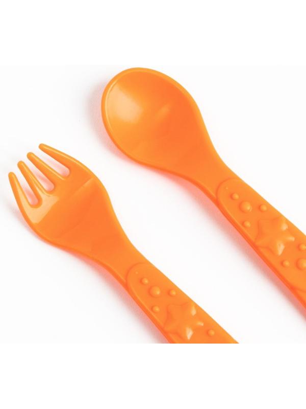 Набор детской посуды «Очень вкусно», тарелка на присоске 250мл, вилка, ложка