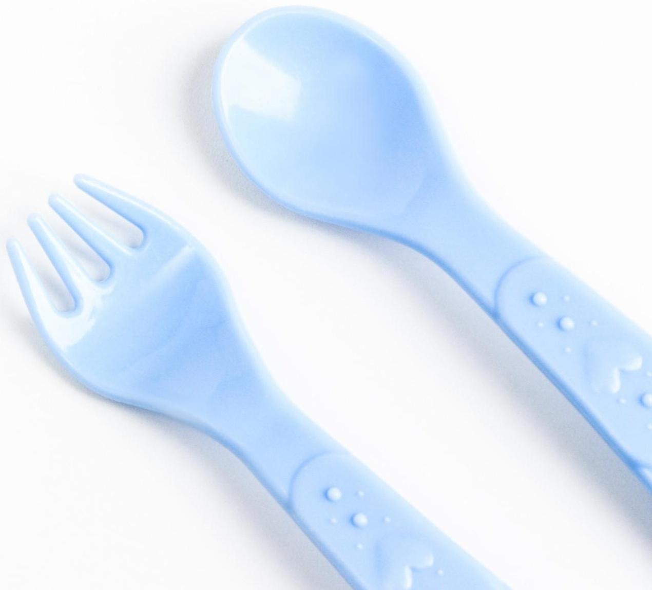 Набор детской посуды «Корги», тарелка на присоске 250мл, вилка, ложка