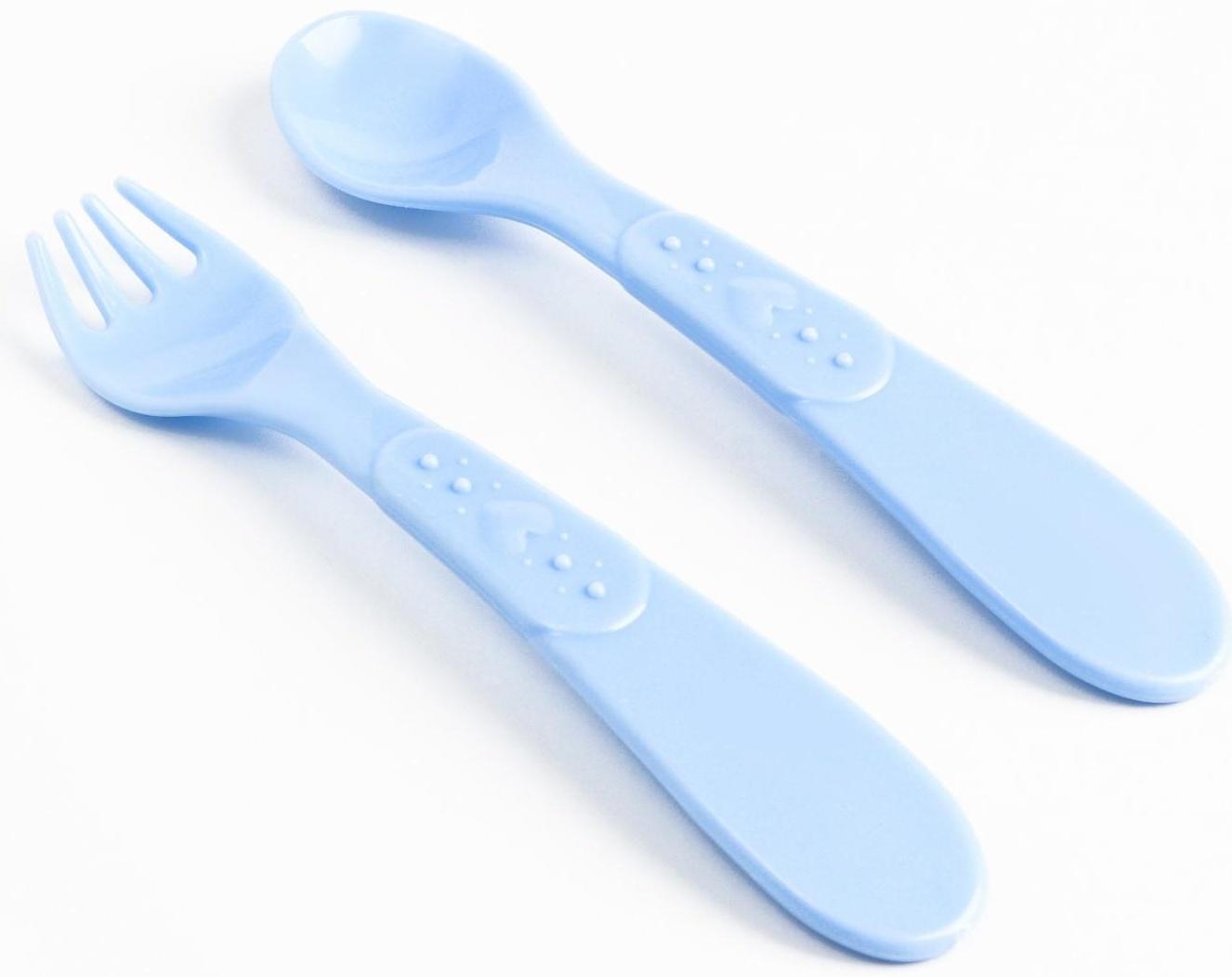 Набор детской посуды «Корги», тарелка на присоске 250мл, вилка, ложка