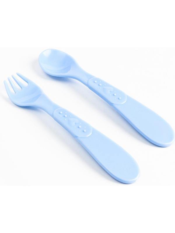 Набор детской посуды «Корги», тарелка на присоске 250мл, вилка, ложка