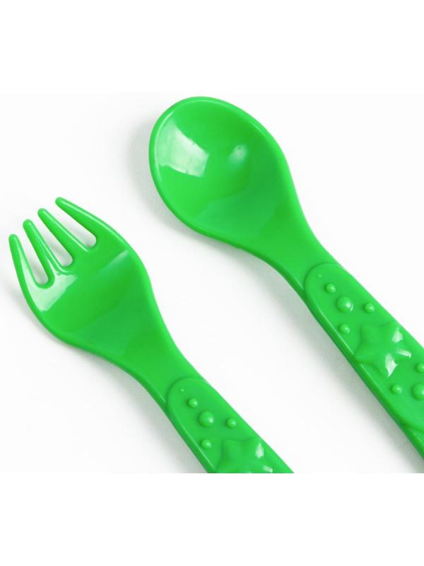 Набор детской посуды «Леопард», тарелка на присоске 250мл, вилка, ложка