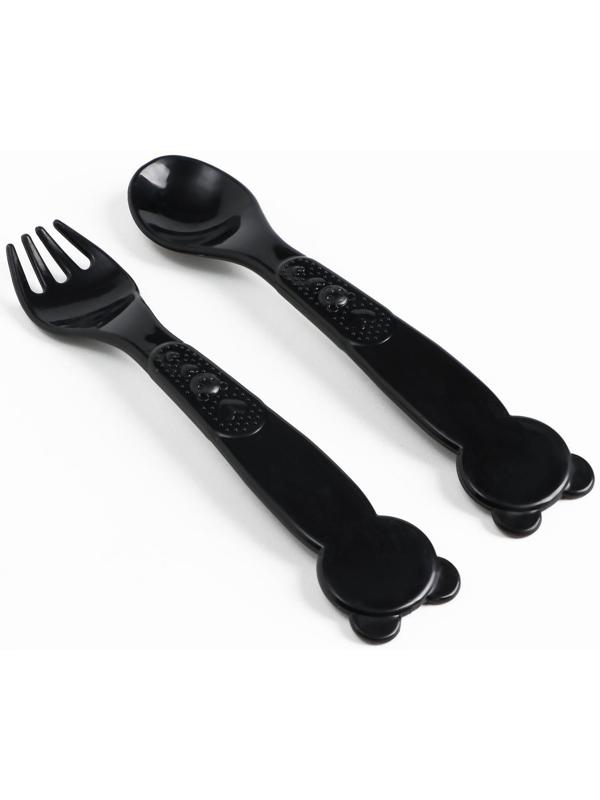 Набор детской посуды «Люблю есть», тарелка на присоске 250мл, вилка, ложка