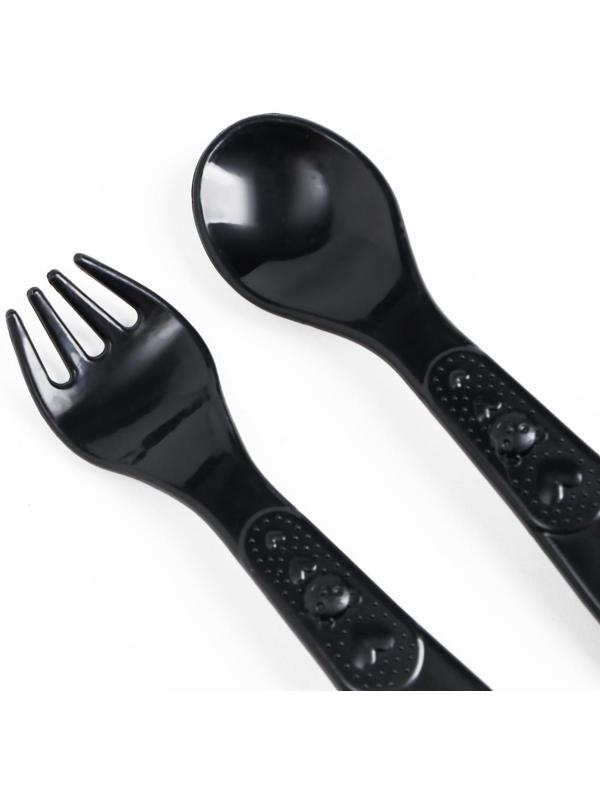 Набор детской посуды «Люблю есть», тарелка на присоске 250мл, вилка, ложка