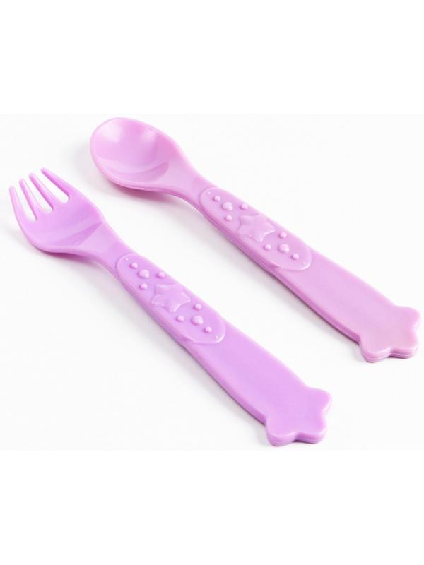 Набор детской посуды «Единорожек», тарелка на присоске 250мл, вилка, ложка