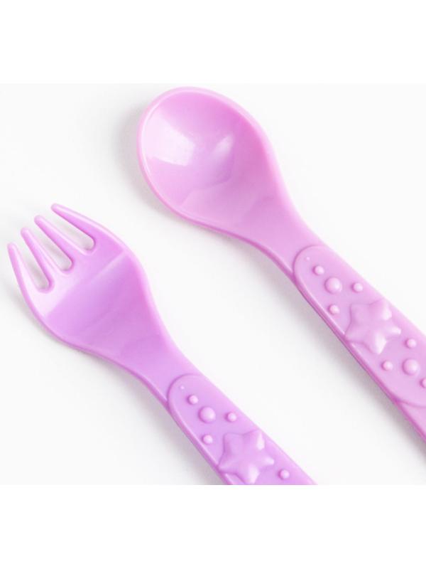 Набор детской посуды «Единорожек», тарелка на присоске 250мл, вилка, ложка