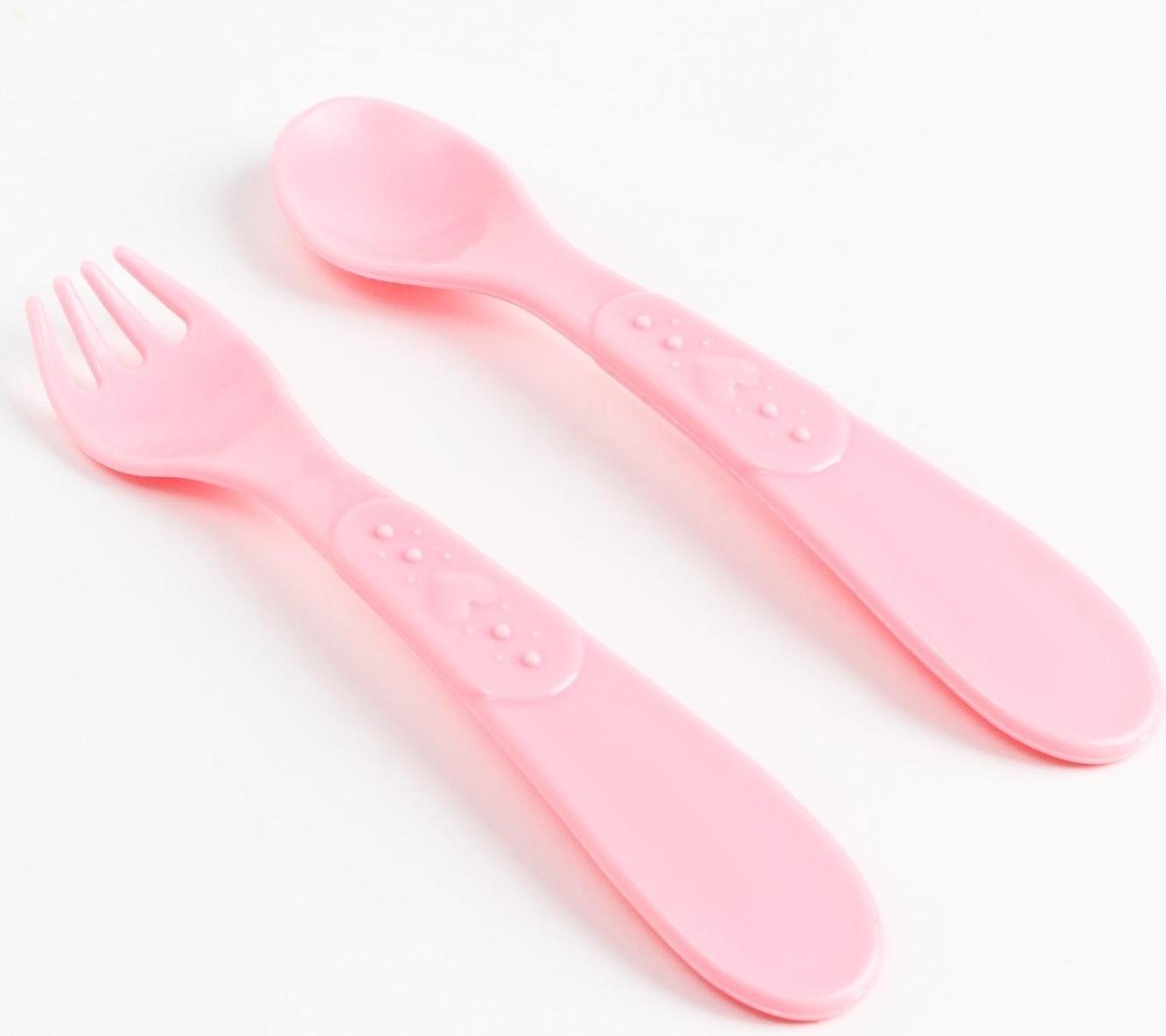 Набор детской посуды «Зайка Полли», тарелка на присоске 250мл, вилка, ложка