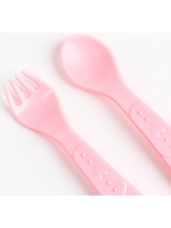 Набор детской посуды «Зайка Полли», тарелка на присоске 250мл, вилка, ложка