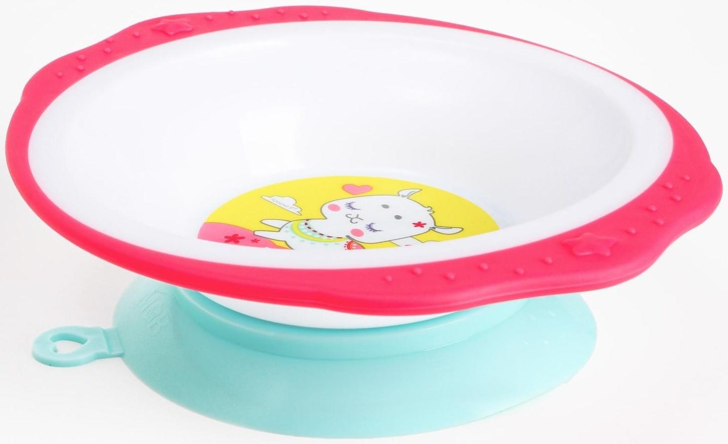 Набор детской посуды «Люблю вкусняшки», тарелка на присоске 250мл, вилка, ложка