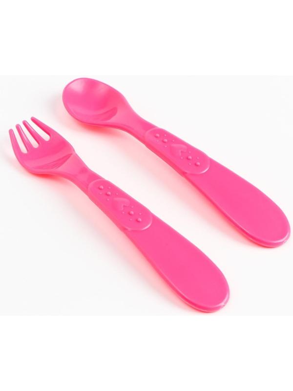 Набор детской посуды «Люблю вкусняшки», тарелка на присоске 250мл, вилка, ложка