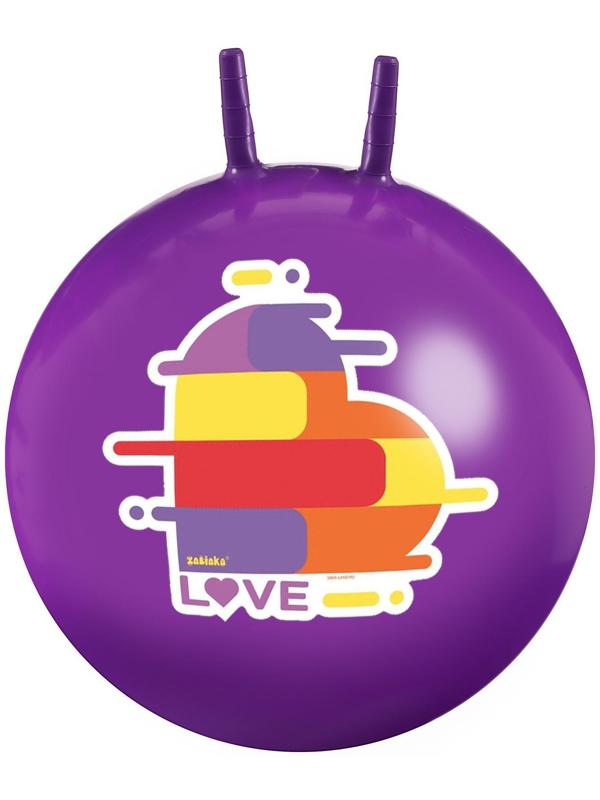 Мяч-прыгун с рожками LOVE 65 см, 520 г, цвет фиолетовый