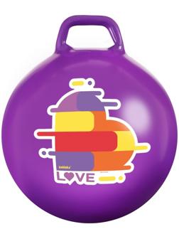 Мяч-прыгун с ручками LOVE 65 см, 520 г, цвет фиолетовый