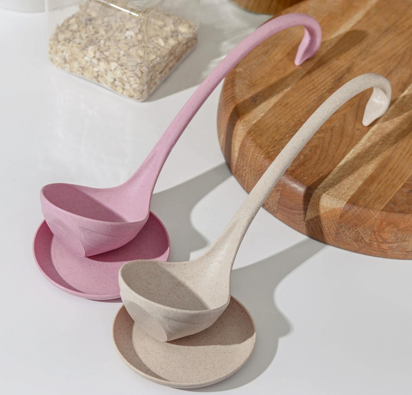 Половник на подставке «Лебедь», 28,5×7,5 см, цвет МИКС