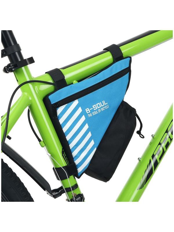 Велосумка подрамная с отсеком для бутылки, цвет синий