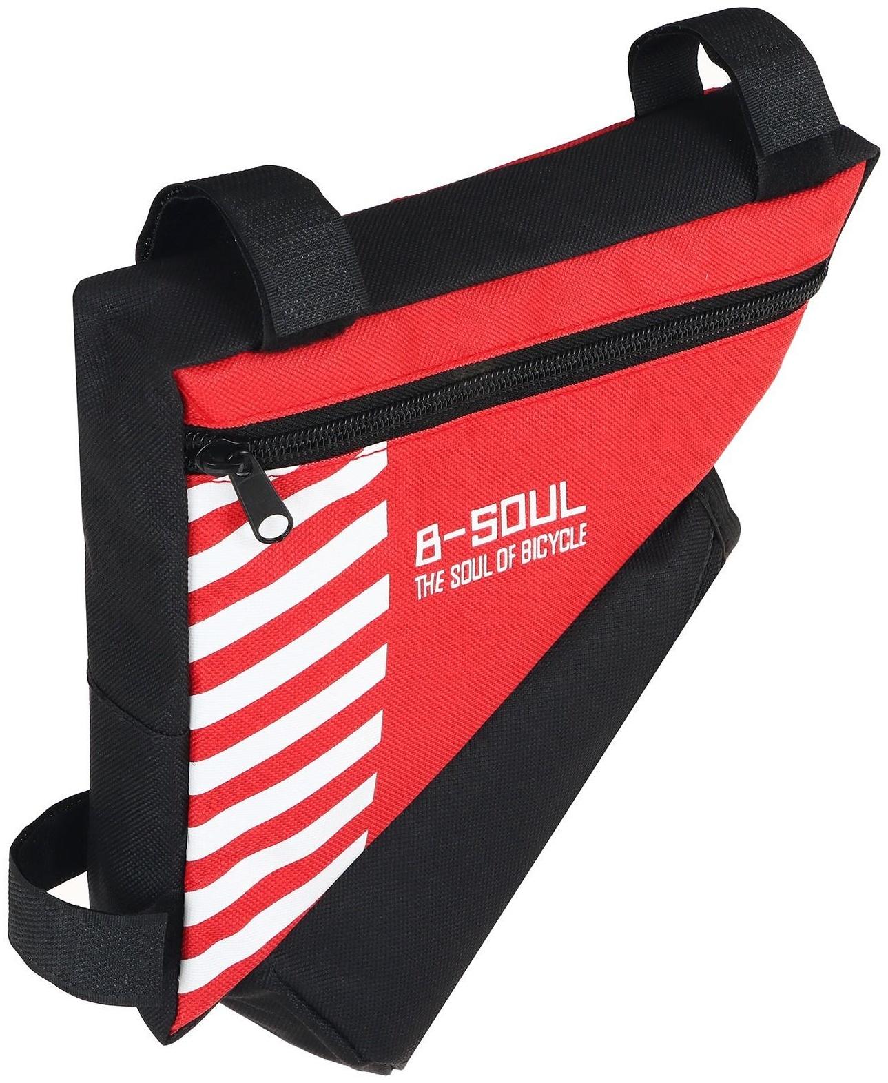 Велосумка подрамная с отсеком для бутылки, цвет красный