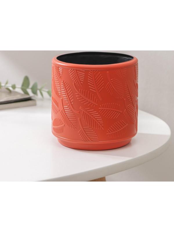 Кашпо пластиковое для цветов «Листья», 10,5×9,3×10,5 см, цвет МИКС