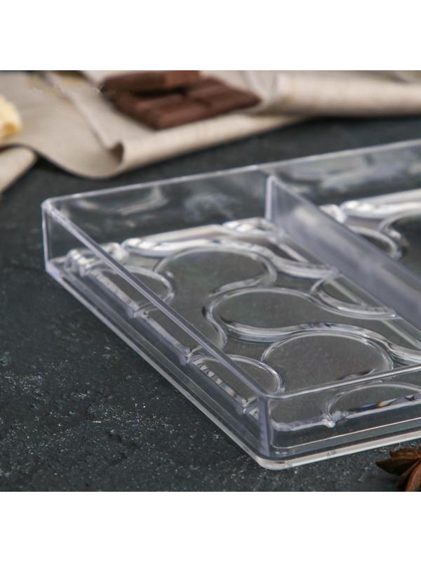 Форма для шоколада и конфет «Симпл-димпл», 3 ячейки, 27,5×17,5×2,5 см, ячейка 15,3×7,5×0,8 см