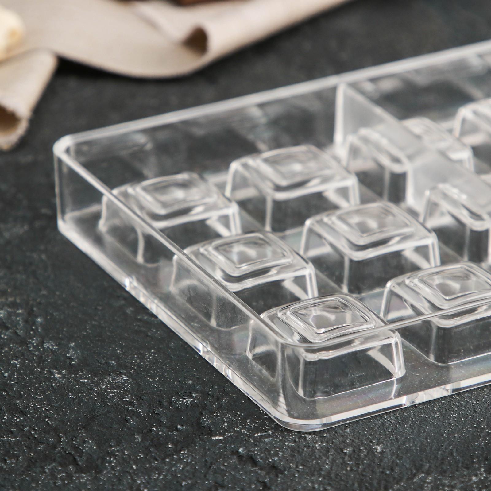 Форма для шоколада и конфет KONFINETTA «Тоффи. Квадрат», 27,5×13,5×2,5 см, 21 ячейка, ячейка 2,5×1,5 см