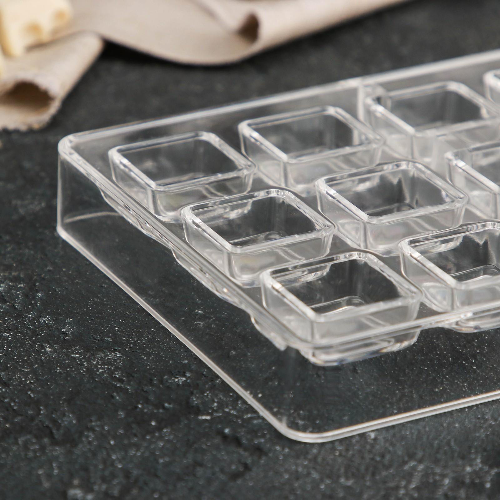 Форма для шоколада и конфет KONFINETTA «Тоффи. Квадрат», 27,5×13,5×2,5 см, 21 ячейка, ячейка 2,5×1,5 см