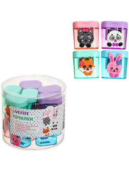 Точилка 2 отверстия с контейнером, deVENTE, 100% Cute, МИКС