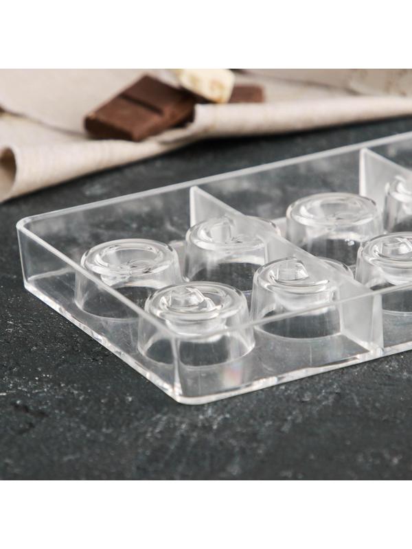 Форма для шоколада и конфет «Конфи», 10 ячеек, 20×12×2,5 см, ячейка 3×1,5 см