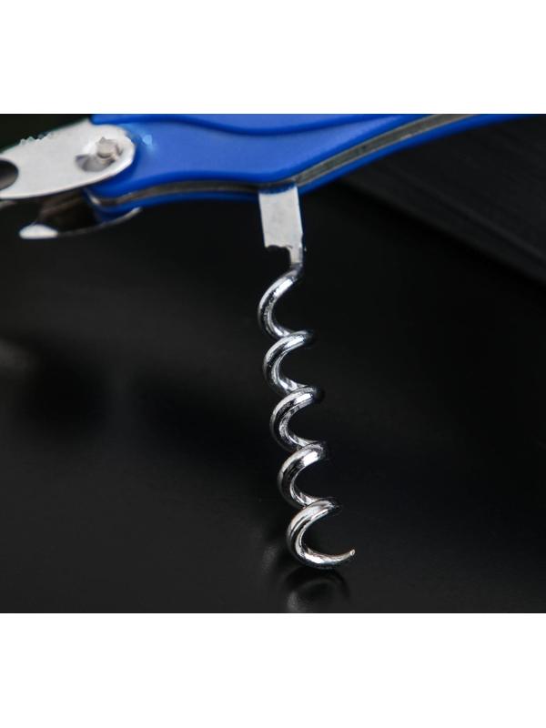 Штопор складной Доляна «Акула», нержавеющая сталь, цвет МИКС