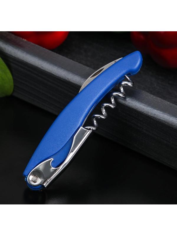 Штопор складной Доляна «Акула», нержавеющая сталь, цвет МИКС