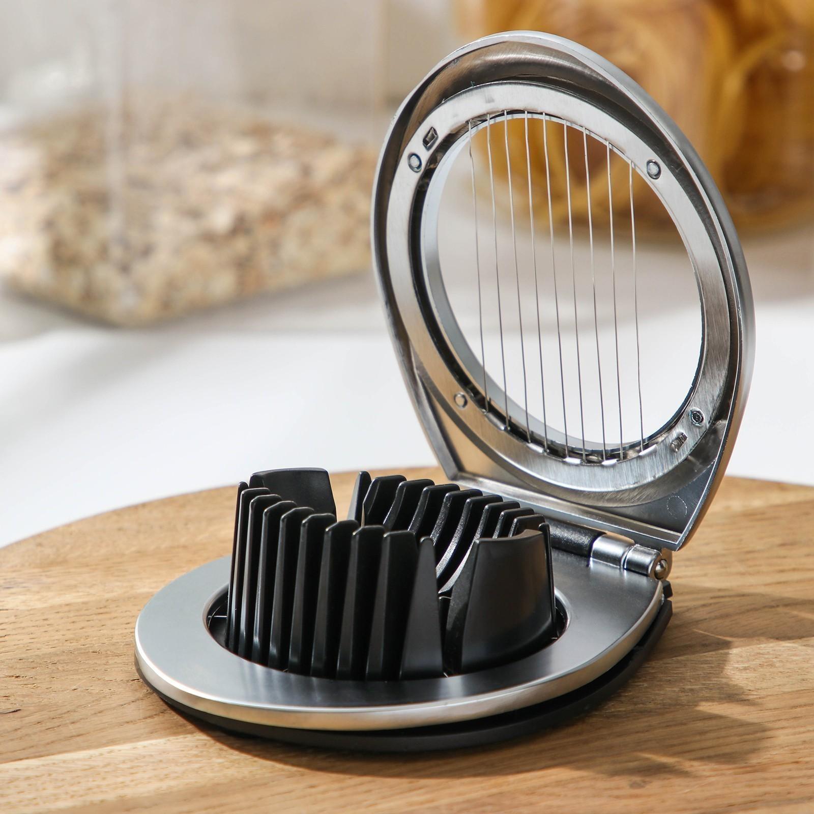 Яйцерезка Steel, 304 сталь, цвет хромированный, чёрный