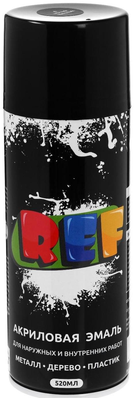 Эмаль акриловая универсальная REF 0004, черный, матовый, 520 мл