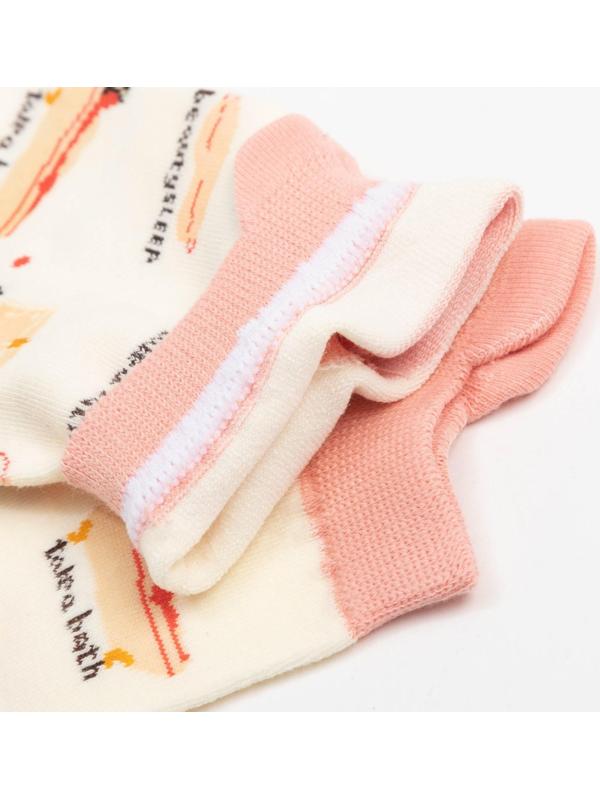 Носки женские MINAKU «Рисунки», цвет розовый, размер 36-39 (23-25 см)