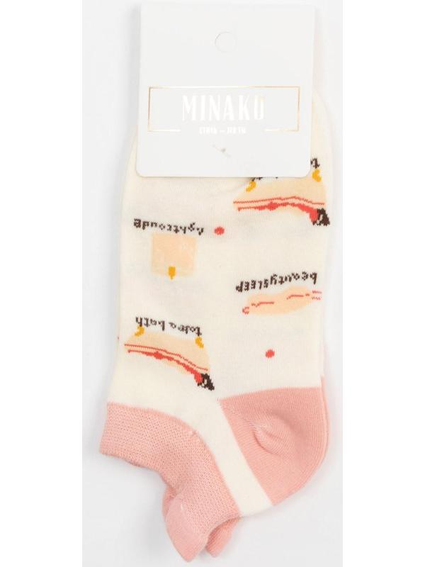 Носки женские MINAKU «Рисунки», цвет розовый, размер 36-39 (23-25 см)