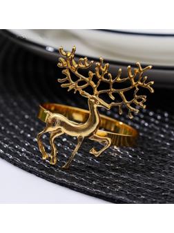 Кольцо для салфетки Nature Олень, 6,5×6 см, цвет золотой