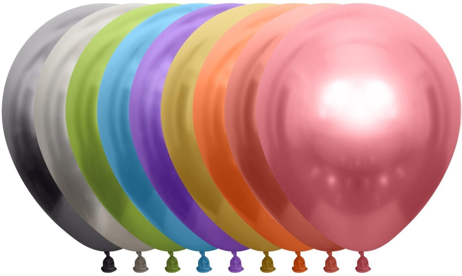 Шар латексный 12'', хром, набор 50 шт., МИКС