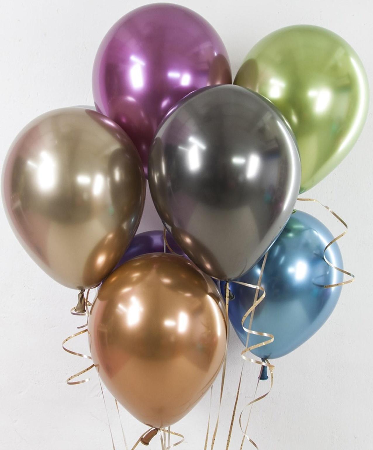 Шар латексный 12'', хром, набор 50 шт., МИКС