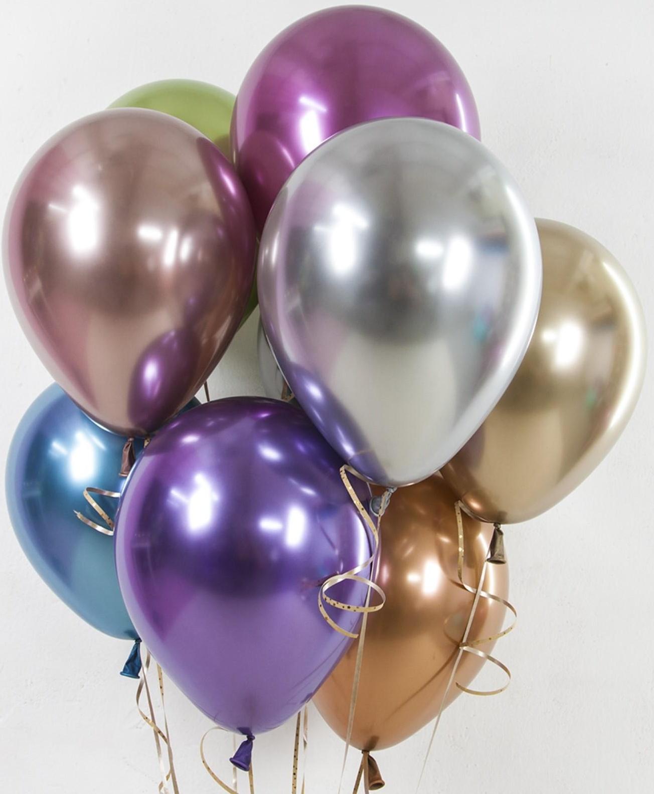 Шар латексный 12'', хром, набор 50 шт., МИКС