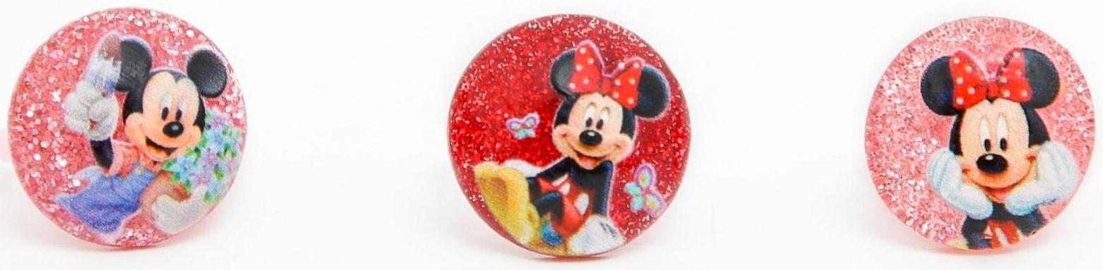 Набор колец на голографической подложке 3 шт, Минни Маус