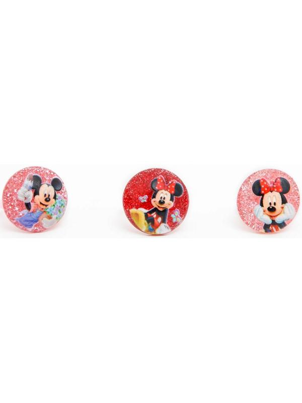 Набор колец на голографической подложке 3 шт, Минни Маус
