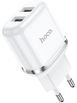 Сетевое зарядное устройство Hoco N4, 2 USB - 2.4 А, белый