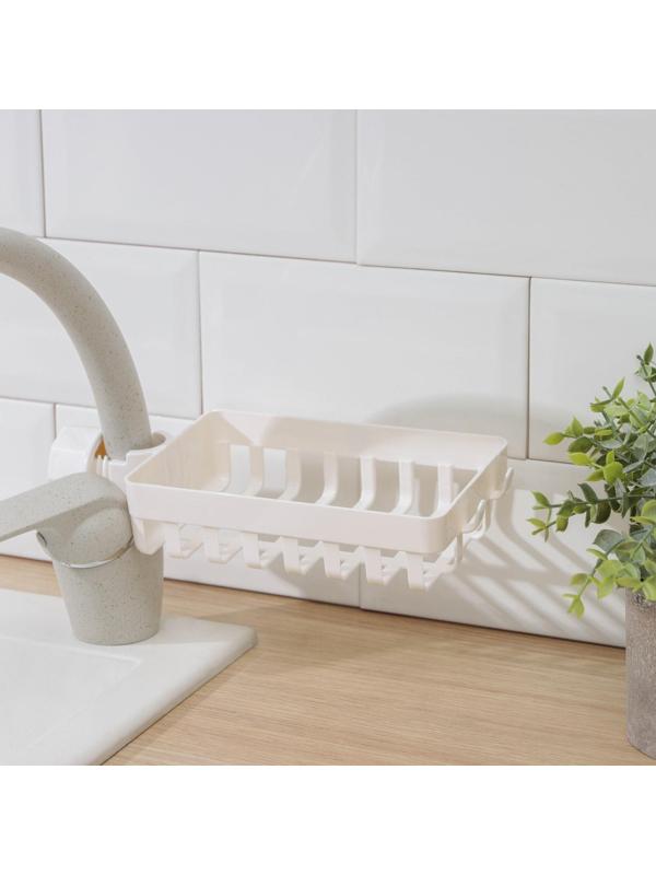 Держатель на раковину для губок, 24×11×5 см, цвет белый