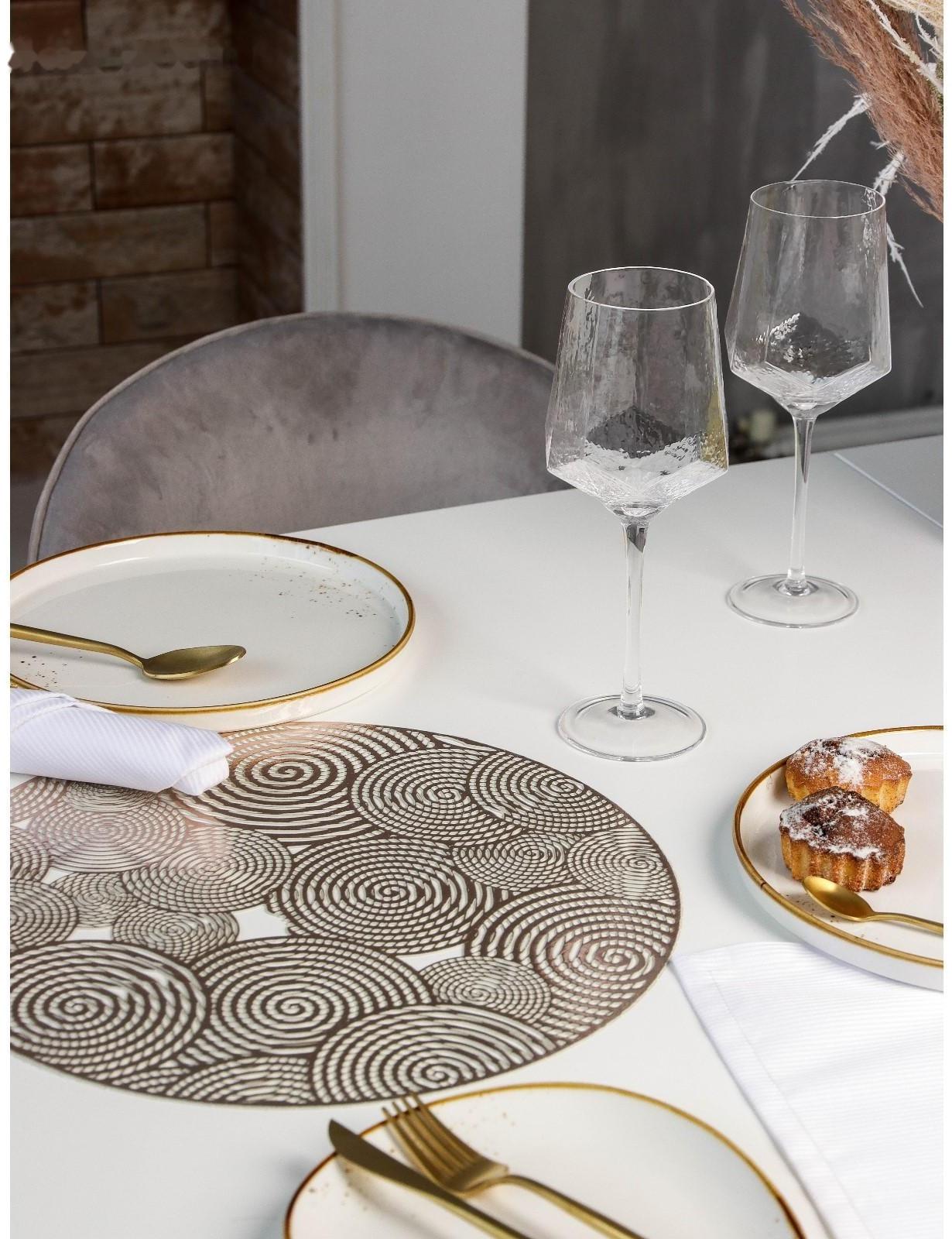 Салфетка сервировочная на стол «Гипноз», d=38 см, цвет золото