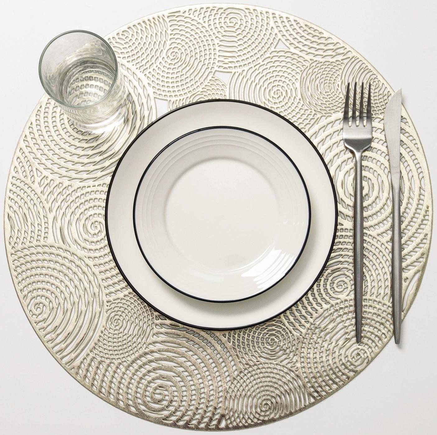 Салфетка сервировочная на стол «Гипноз», d=38 см, цвет золото