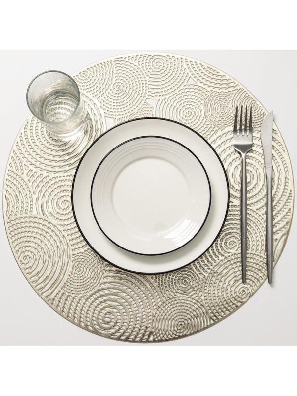 Салфетка сервировочная на стол «Гипноз», d=38 см, цвет золото