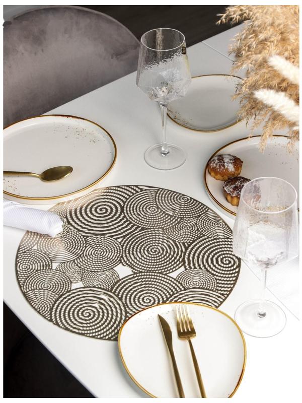Салфетка сервировочная на стол «Гипноз», d=38 см, цвет золото