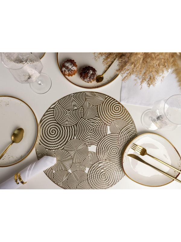 Салфетка сервировочная на стол «Гипноз», d=38 см, цвет золото