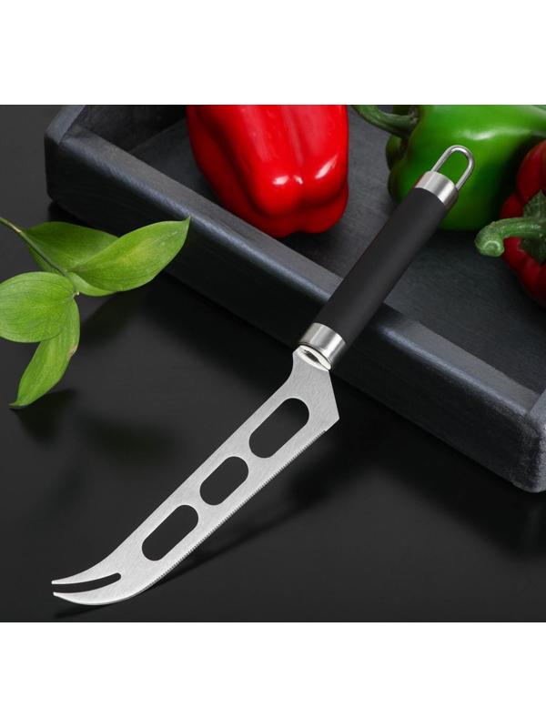 Нож для сыра Доляна Venus, нержавеющая сталь, цвет чёрный