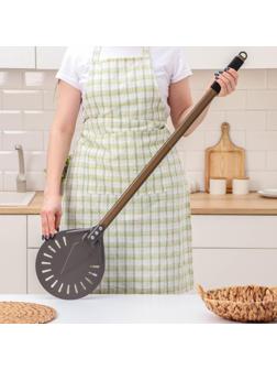 Лопатка перфорированная Delicate, 103×23 см, с разборной ручкой, цвет коричневый