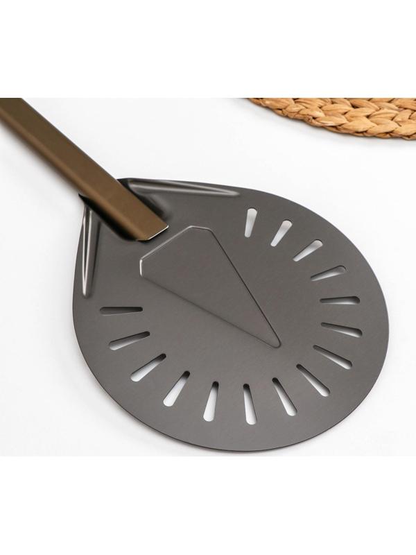 Лопатка перфорированная Delicate, 103×23 см, с разборной ручкой, цвет коричневый